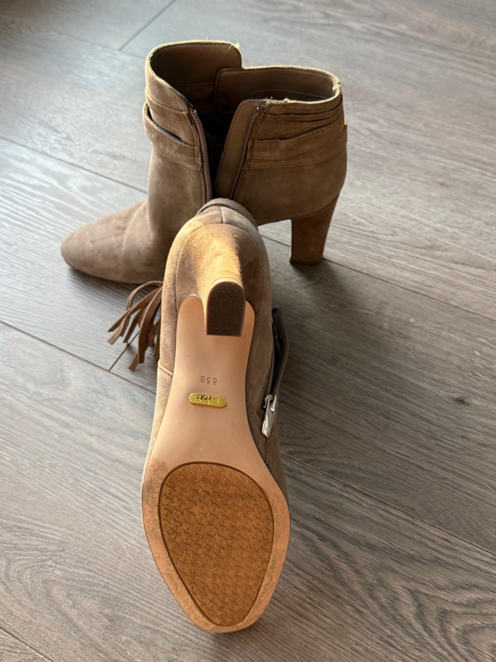 Ralph Lauren Brown Suede Fringe Ankle Boots
